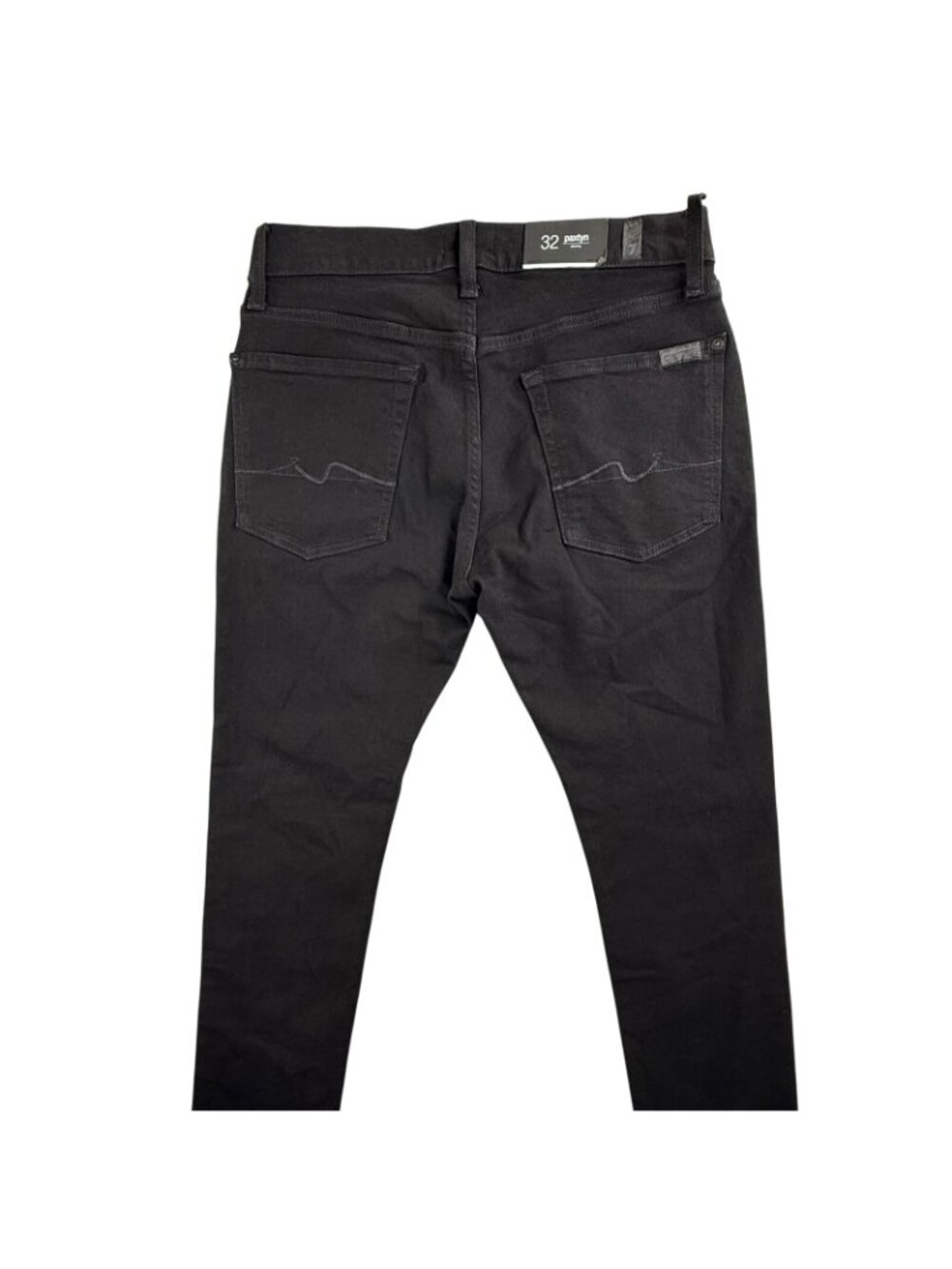 7 For All Mankind Paxtyn Jeans Mens 32x33 Black Skinny Stretch Dark Wash Denim - Picture 7 of 16
